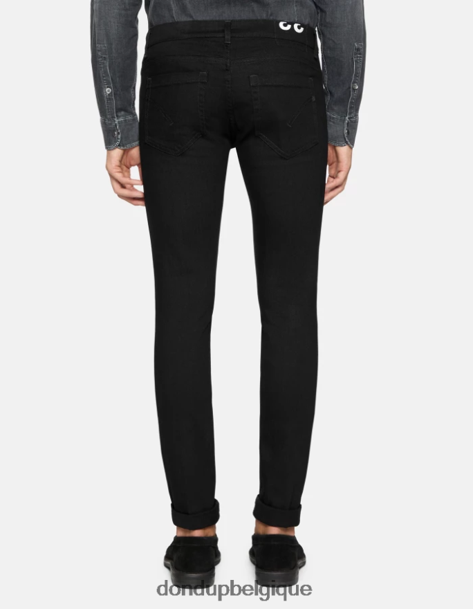 Hommes vêtements DONDUP noir jean skinny George en denim stretch 8826D0635