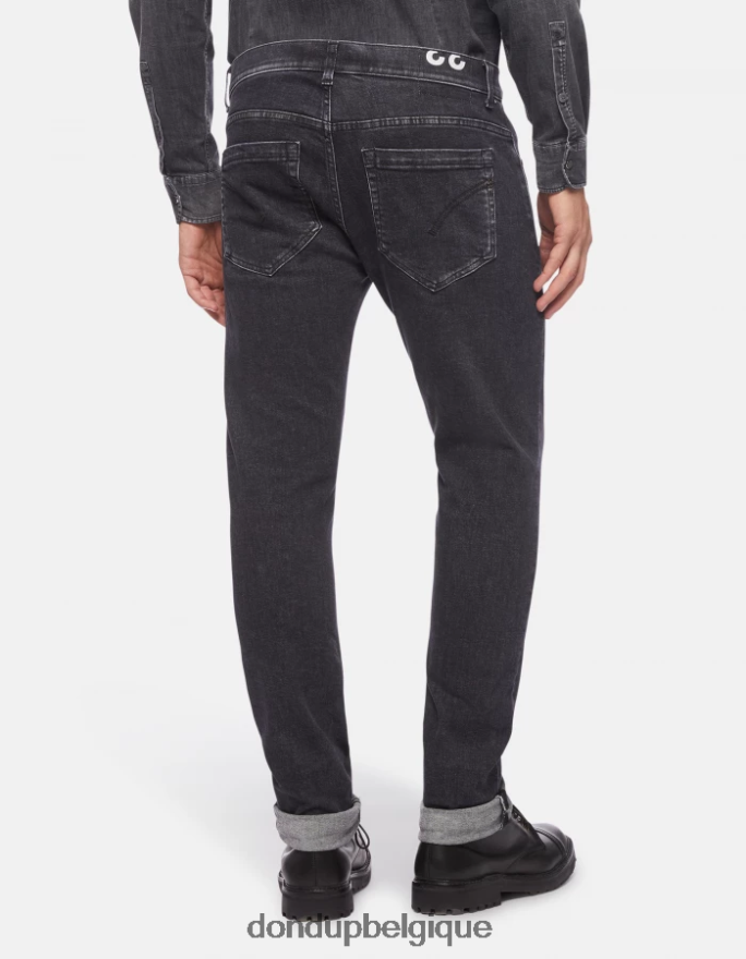 Hommes vêtements DONDUP noir jean skinny George en denim stretch 8826D0672