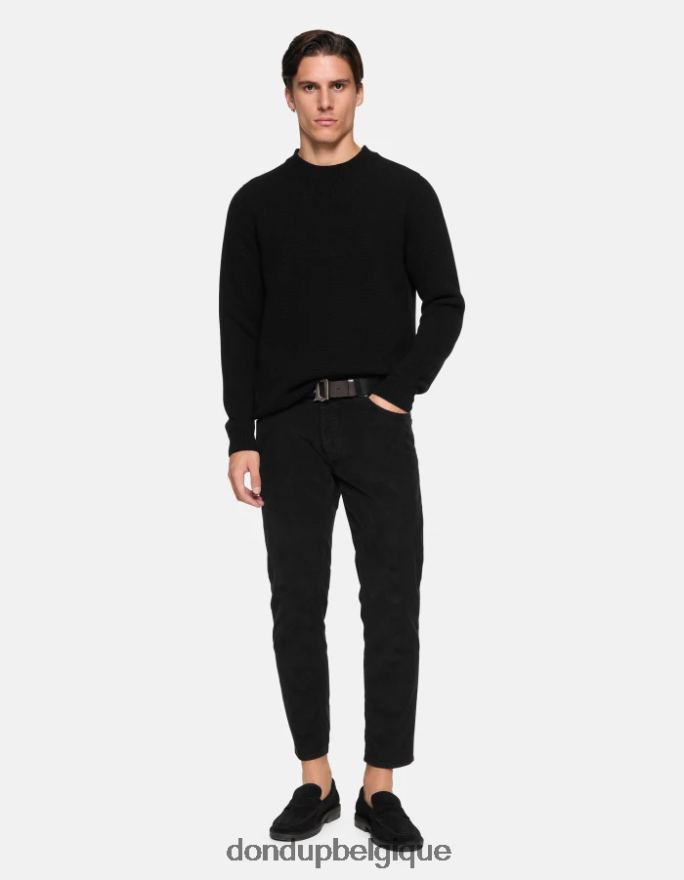 Hommes vêtements DONDUP noir pantalon carotte en velours Brighton 8826D0570