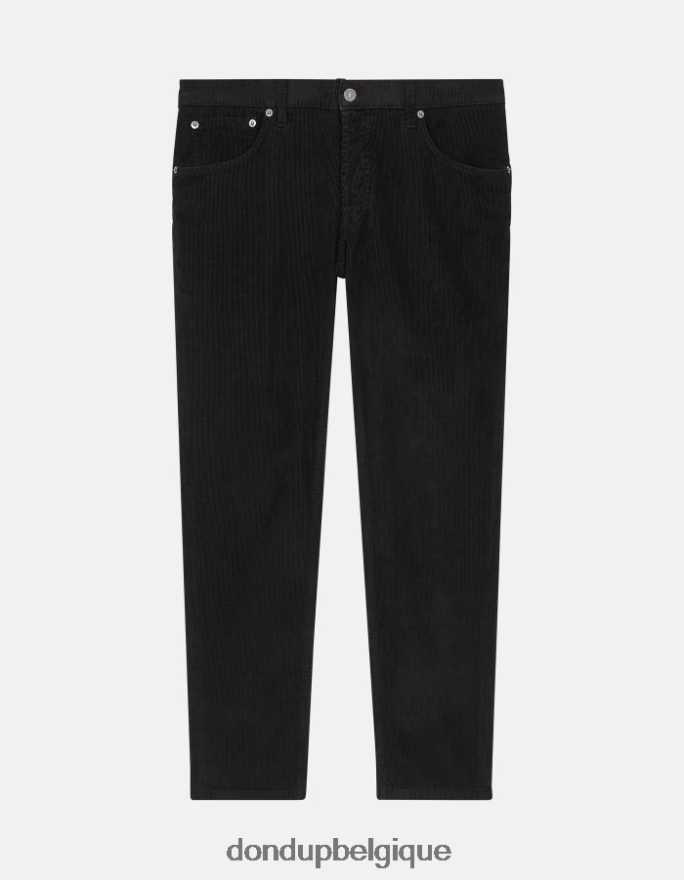 Hommes vêtements DONDUP noir pantalon carotte en velours Brighton 8826D0570