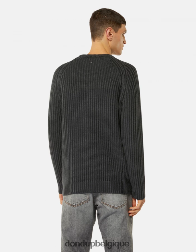 Hommes vêtements DONDUP noir pull à col rond en laine 8826D0885