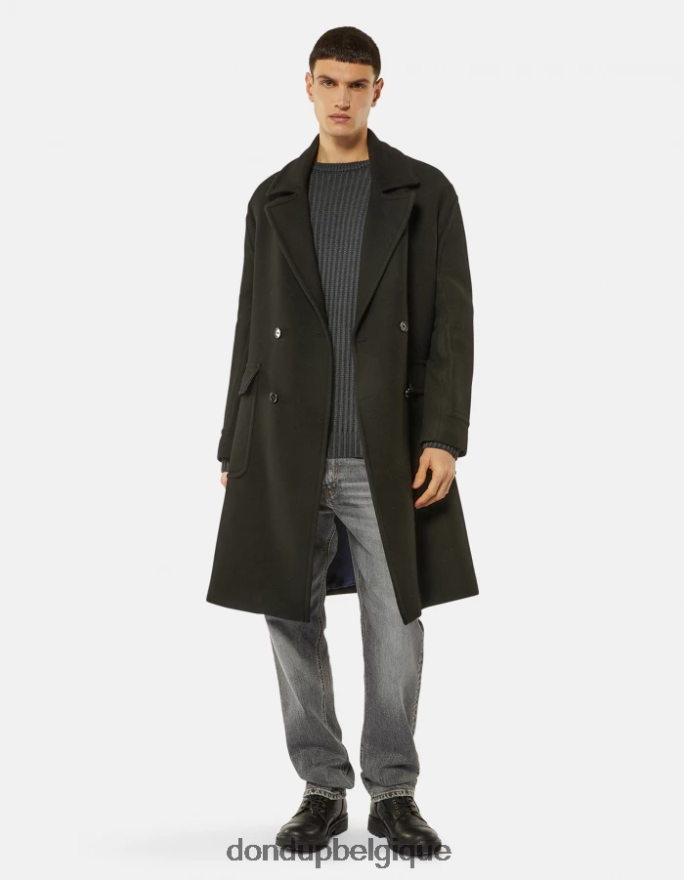 Hommes vêtements DONDUP noir pull à col rond en laine 8826D0885