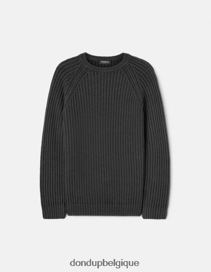 Hommes vêtements DONDUP noir pull à col rond en laine 8826D0885