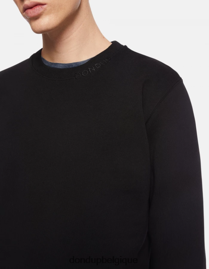 Hommes vêtements DONDUP noir sweat-shirt coupe classique à col rond 8826D0841