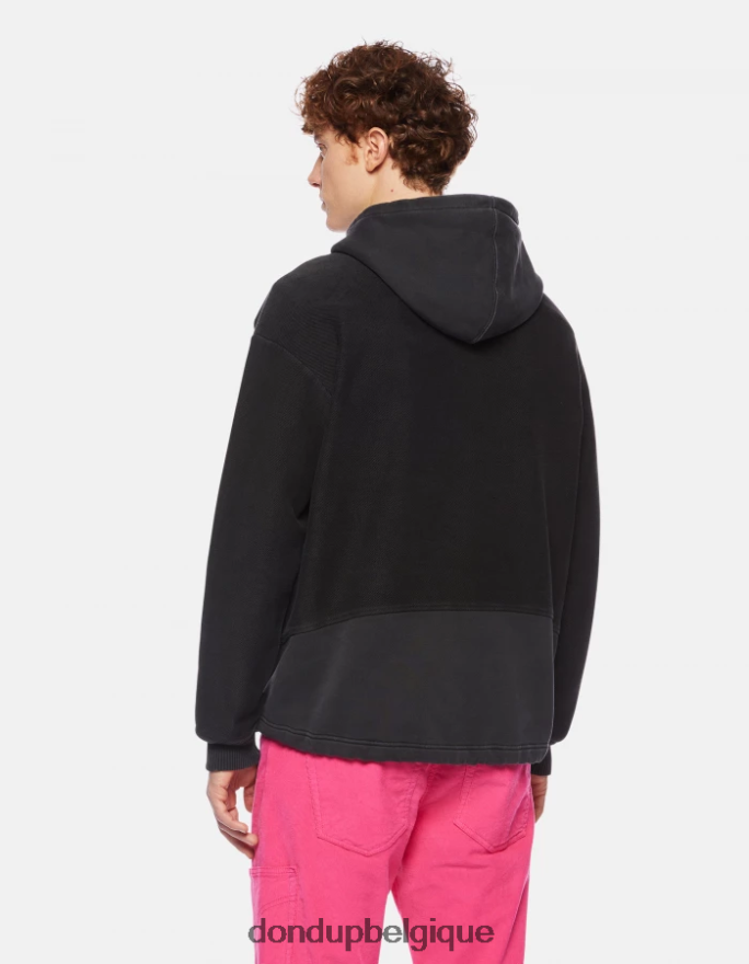 Hommes vêtements DONDUP noir sweat à capuche coupe classique 8826D0826