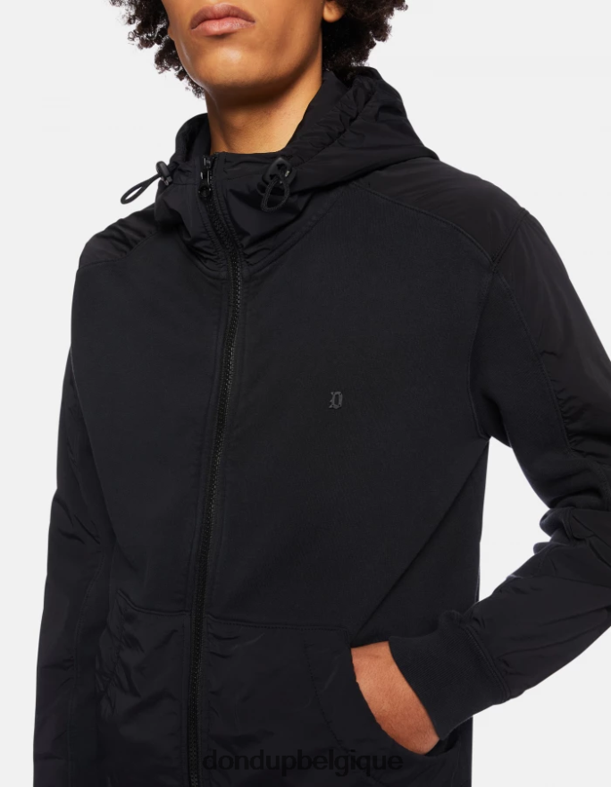 Hommes vêtements DONDUP noir sweat à capuche coupe classique 8826D0842