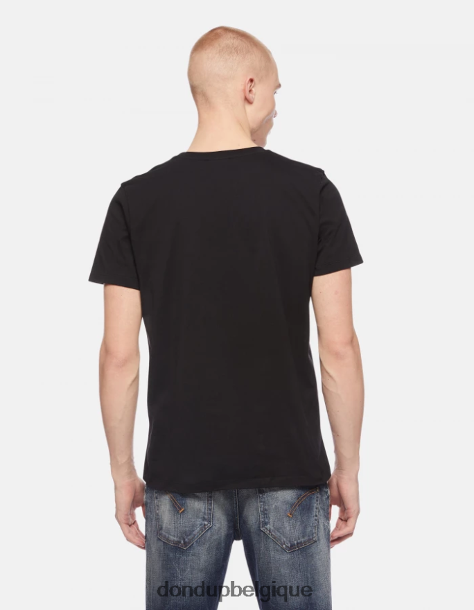 Hommes vêtements DONDUP noir t-shirt coupe classique 8826D0812