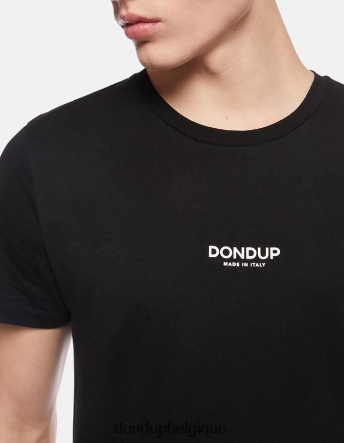 Hommes vêtements DONDUP noir t-shirt coupe classique 8826D0812