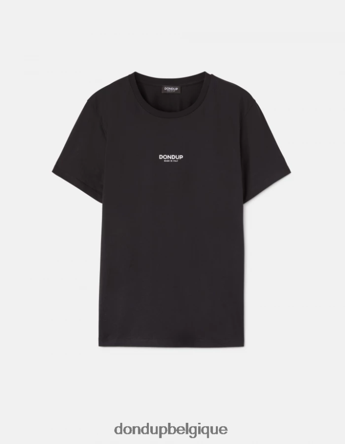 Hommes vêtements DONDUP noir t-shirt coupe classique 8826D0812