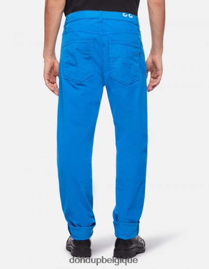 Hommes vêtements DONDUP turquoise pantalon ample en velours 34 pouces paco 8826D0580