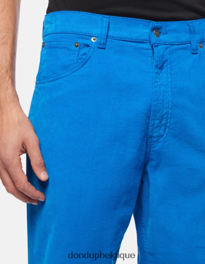 Hommes vêtements DONDUP turquoise pantalon ample en velours 34 pouces paco 8826D0580