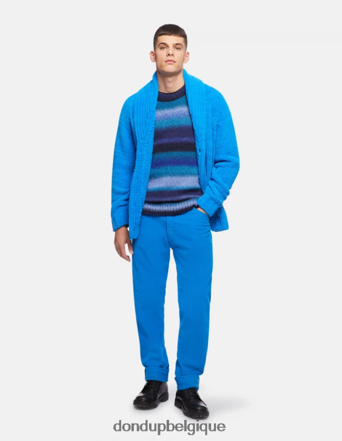 Hommes vêtements DONDUP turquoise pantalon ample en velours 34 pouces paco 8826D0580