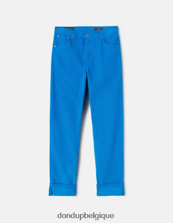 Hommes vêtements DONDUP turquoise pantalon ample en velours 34 pouces paco 8826D0580