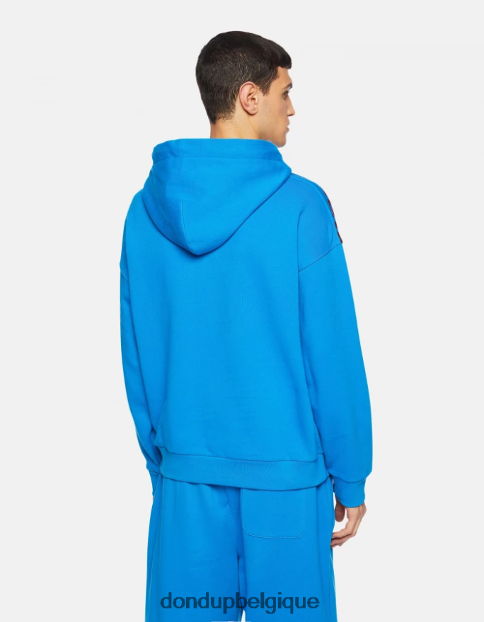 Hommes vêtements DONDUP turquoise sweat à capuche surdimensionné 8826D0835