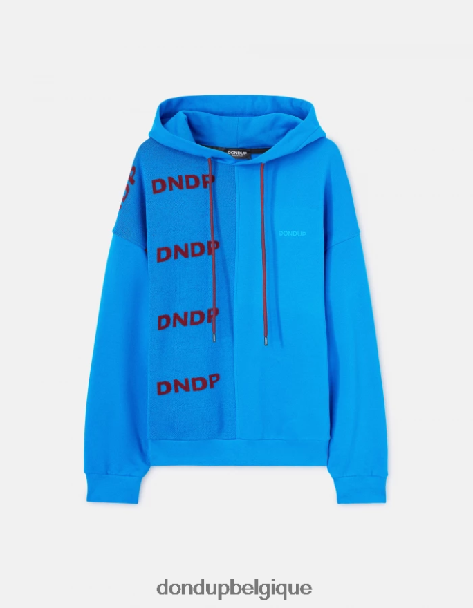 Hommes vêtements DONDUP turquoise sweat à capuche surdimensionné 8826D0835