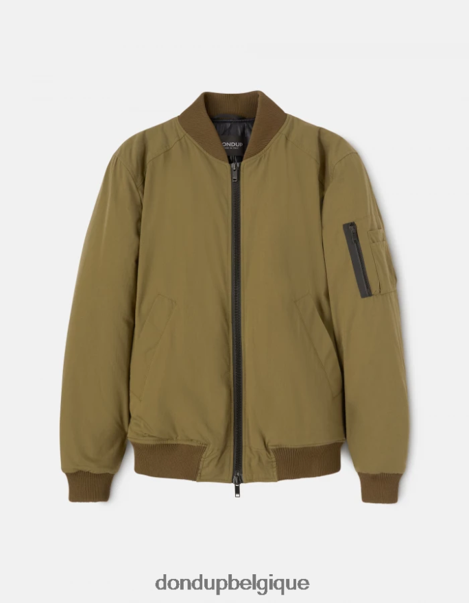 Hommes vêtements DONDUP vert sauge bomber coupe classique en tissu technique 8826D0905