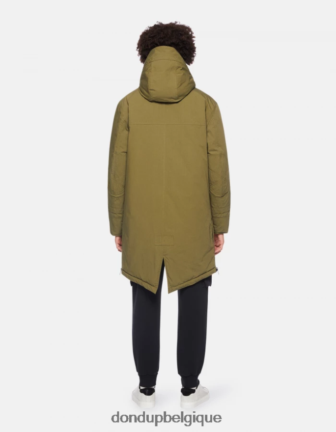 Hommes vêtements DONDUP vert sauge parka ample en tissu technique 8826D0904