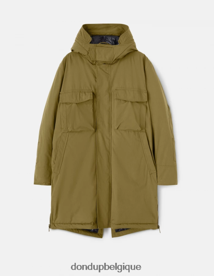 Hommes vêtements DONDUP vert sauge parka ample en tissu technique 8826D0904