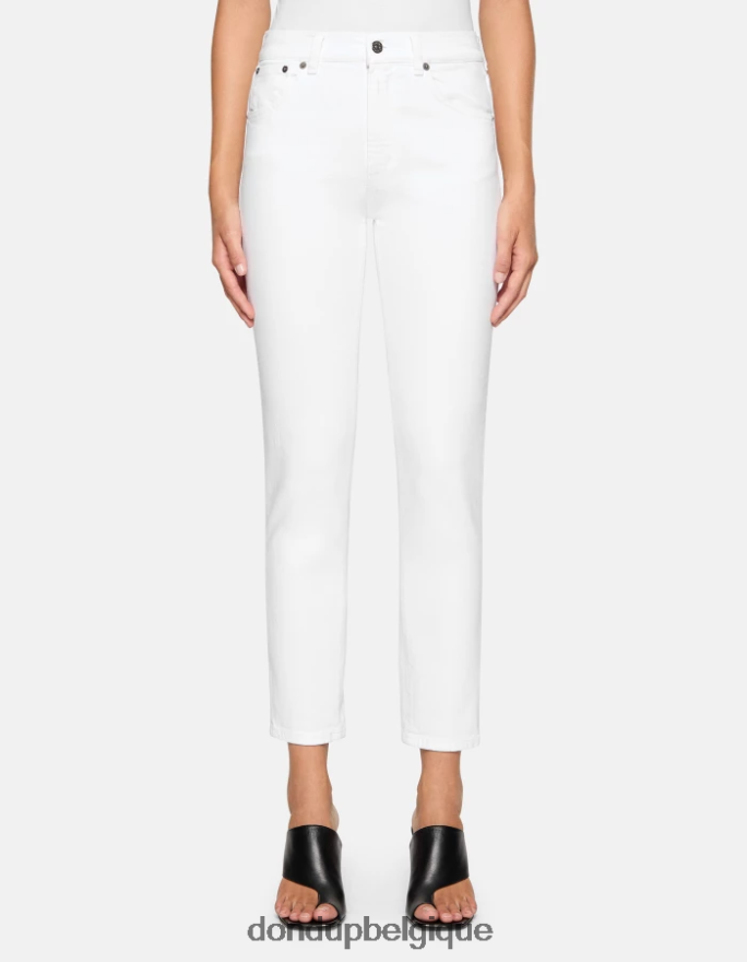 femmes vêtements DONDUP blanc Jean slim Daila en denim bull stretch 8826D02