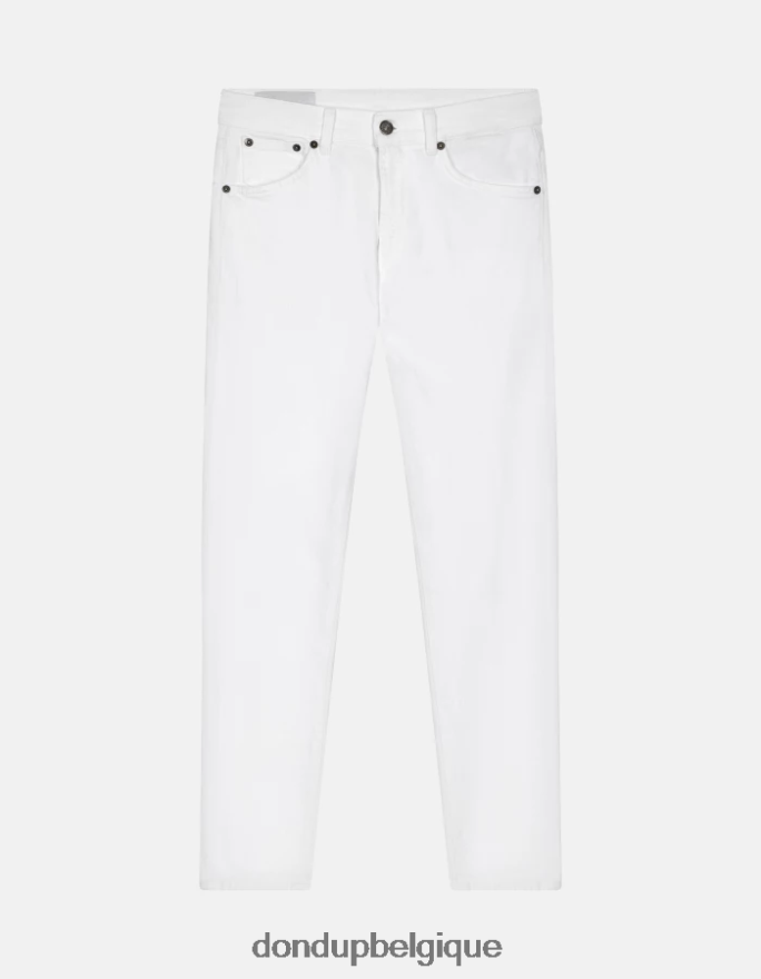 femmes vêtements DONDUP blanc Jean slim Daila en denim bull stretch 8826D02