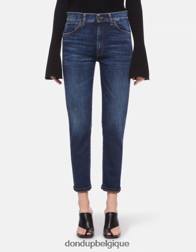 femmes vêtements DONDUP bleu jean slim en denim stretch Daila 8826D057