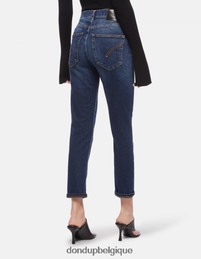 femmes vêtements DONDUP bleu jean slim en denim stretch Daila 8826D057