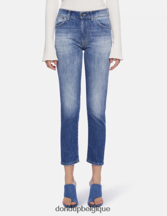 femmes vêtements DONDUP bleu jean slim en denim stretch Daila 8826D063