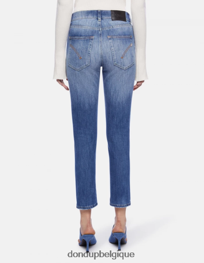 femmes vêtements DONDUP bleu jean slim en denim stretch Daila 8826D063