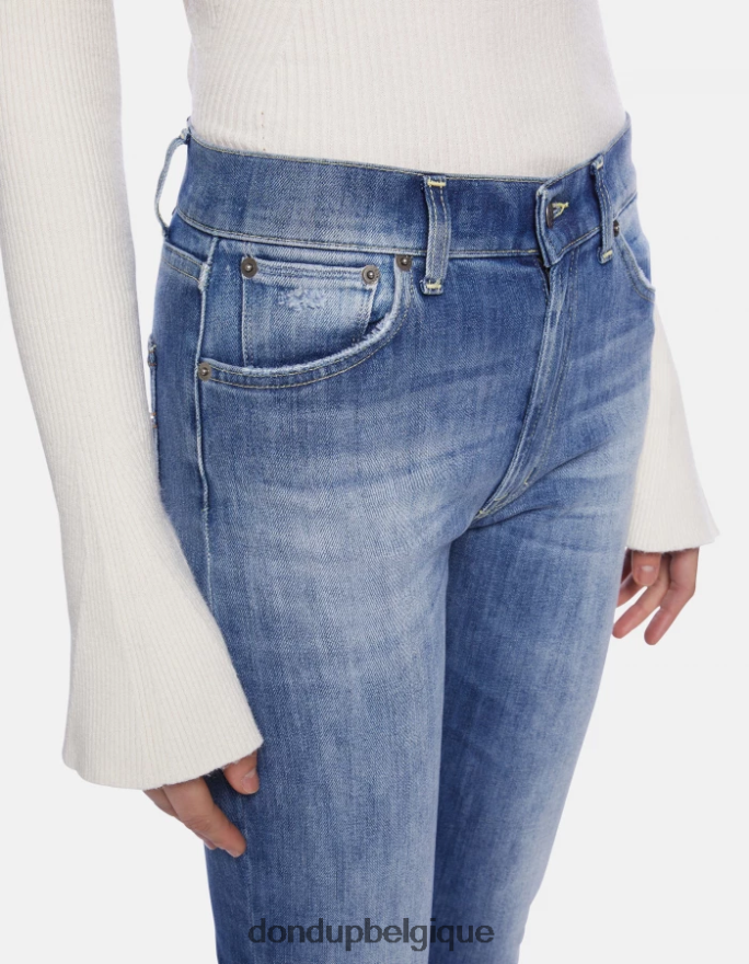 femmes vêtements DONDUP bleu jean slim en denim stretch Daila 8826D063