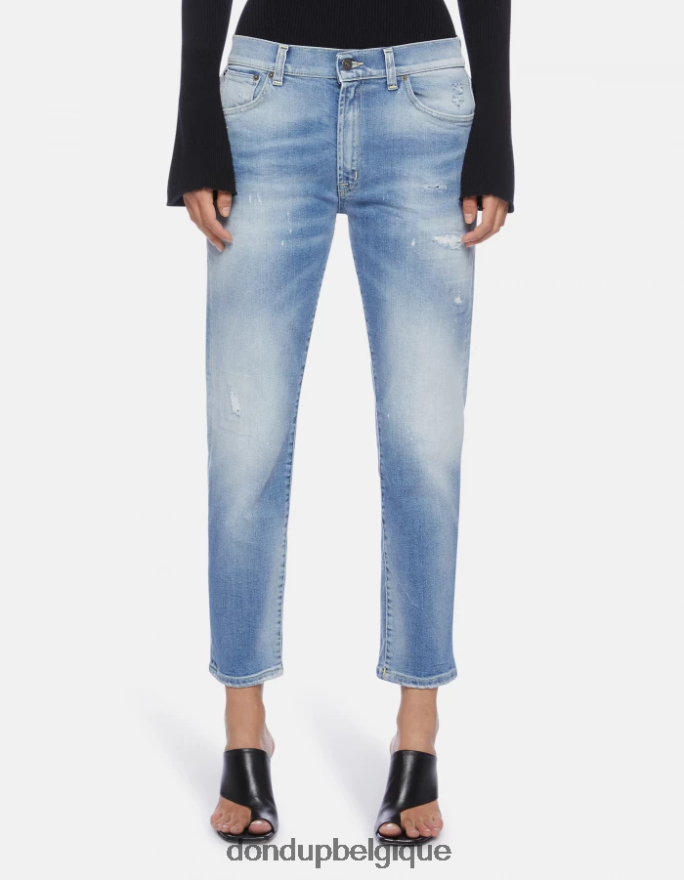 femmes vêtements DONDUP bleu jean slim en denim stretch Daila 8826D084