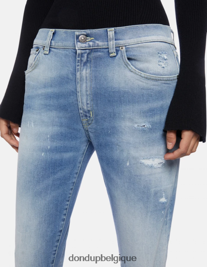 femmes vêtements DONDUP bleu jean slim en denim stretch Daila 8826D084