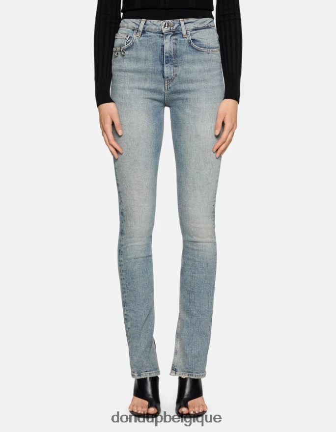 femmes vêtements DONDUP bleu jean slim en denim stretch Marie 8826D042