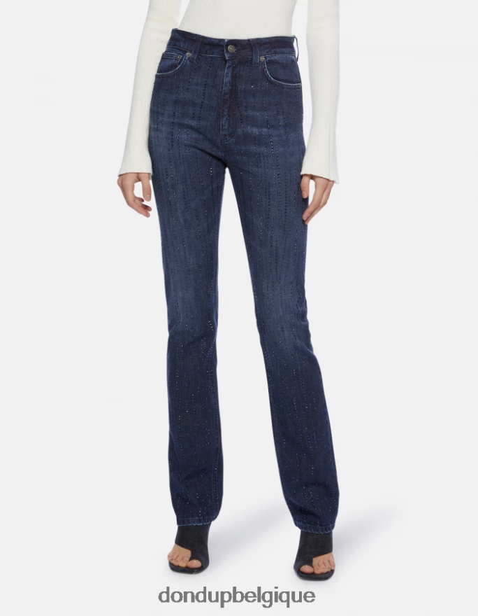 femmes vêtements DONDUP bleu jean slim en denim stretch Marie 8826D049