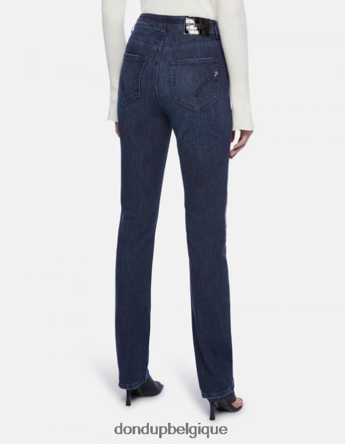 femmes vêtements DONDUP bleu jean slim en denim stretch Marie 8826D049