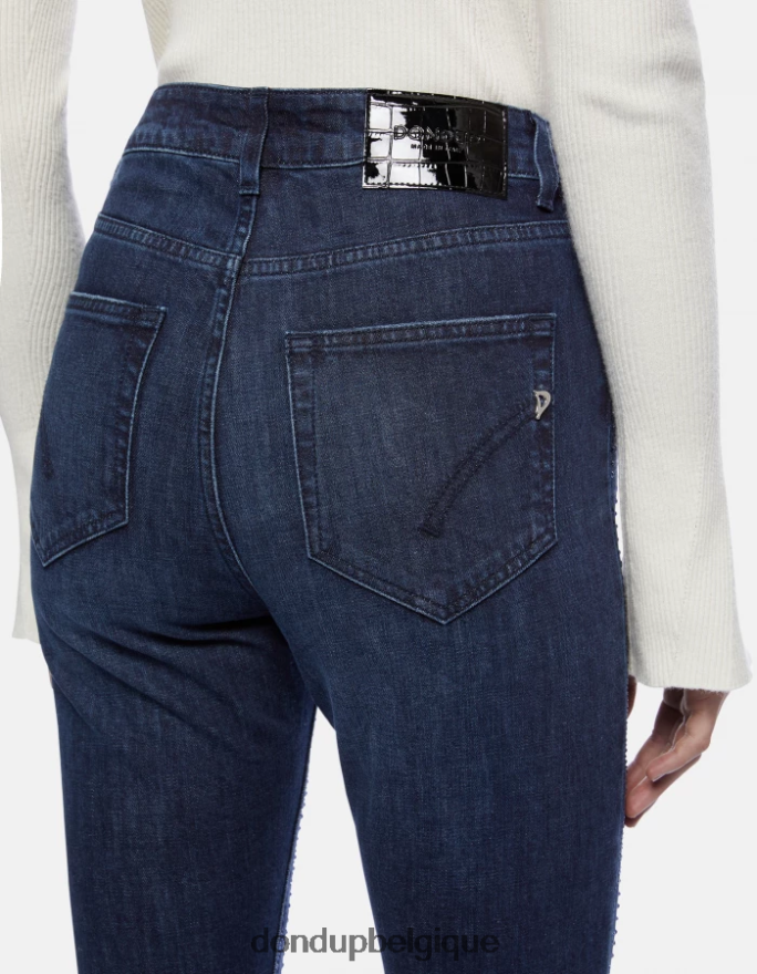 femmes vêtements DONDUP bleu jean slim en denim stretch Marie 8826D049