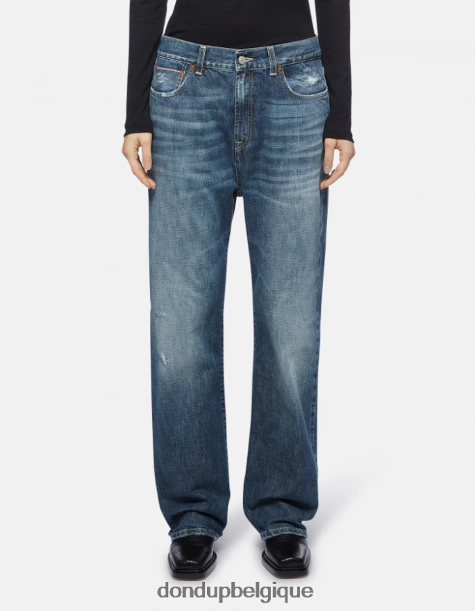 femmes vêtements DONDUP bleu jean yara coupe ample en denim selvedge rigide 8826D0118