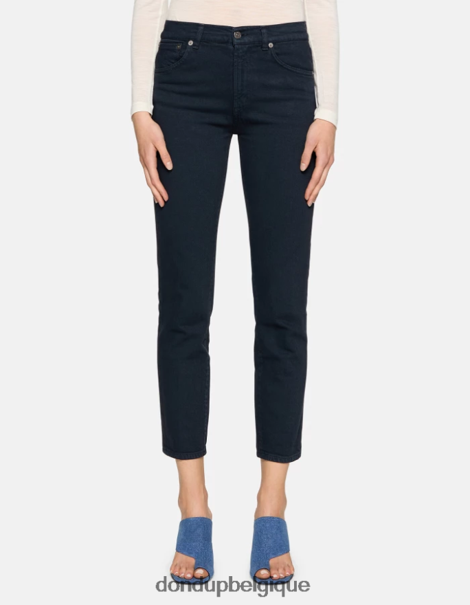 femmes vêtements DONDUP bleu marine Jean slim Daila en denim bull stretch 8826D01