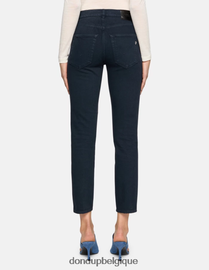 femmes vêtements DONDUP bleu marine Jean slim Daila en denim bull stretch 8826D01