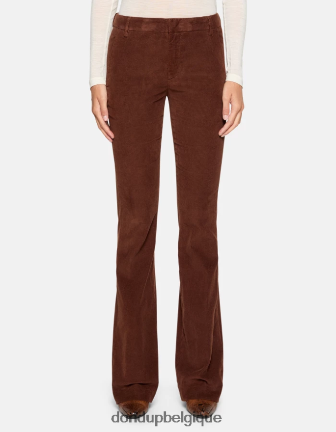 femmes vêtements DONDUP cioccolato pantalon bootcut lexi en velours 8826D0122