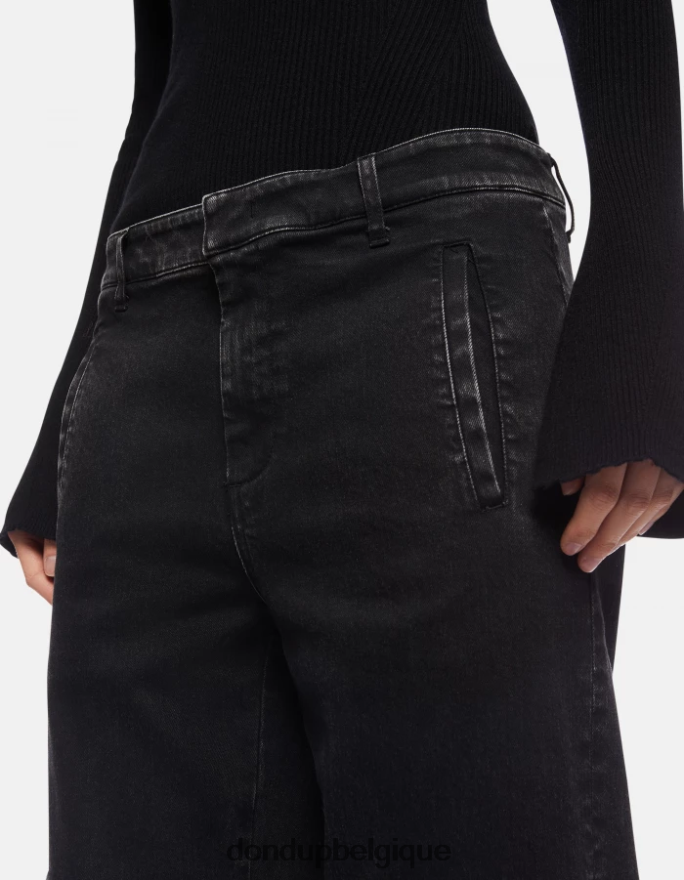 femmes vêtements DONDUP noir pantalon ample en jean stretch tori 8826D0130