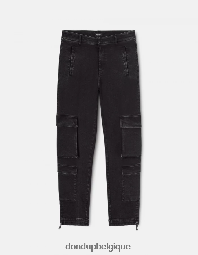 femmes vêtements DONDUP noir pantalon ample en jean stretch tori 8826D0130