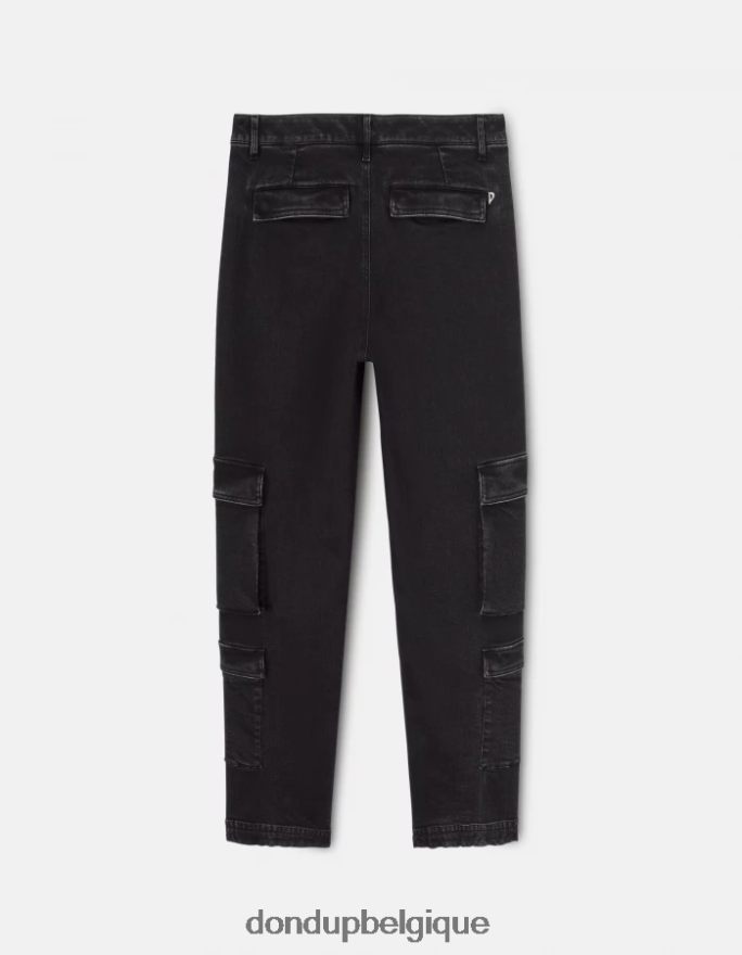 femmes vêtements DONDUP noir pantalon ample en jean stretch tori 8826D0130