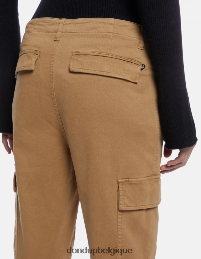 femmes vêtements DONDUP sable pantalon cargo en coton eve 8826D0162