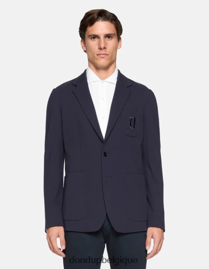 Hommes vêtements DONDUP bleu foncé blazer à simple boutonnage 8826D0925