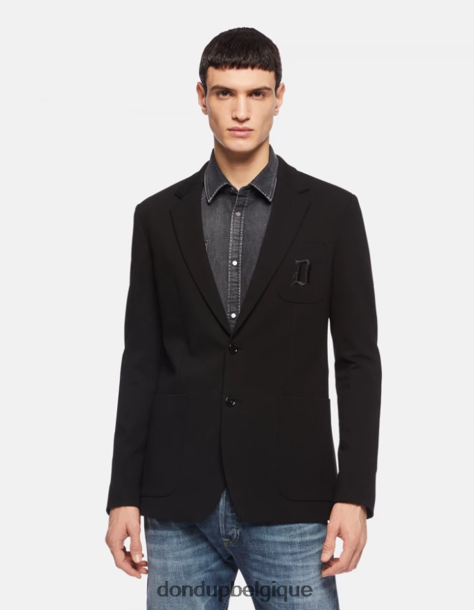 Hommes vêtements DONDUP noir blazer à simple boutonnage 8826D0926