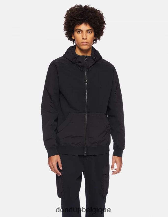 Hommes vêtements DONDUP noir sweat à capuche coupe classique 8826D0842