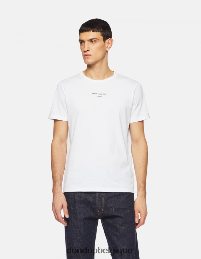 Hommes vêtements DONDUP blanc t-shirt coupe classique 8826D0814