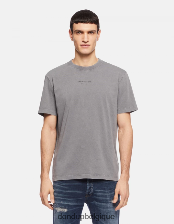 Hommes vêtements DONDUP gris t-shirt coupe classique 8826D0808