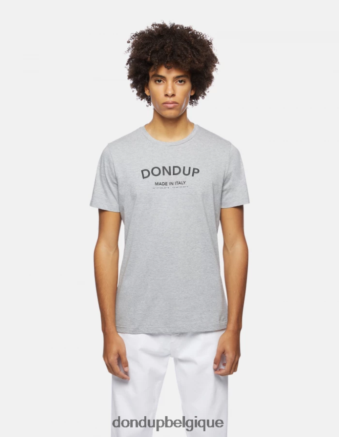 Hommes vêtements DONDUP gris t-shirt coupe classique 8826D0819