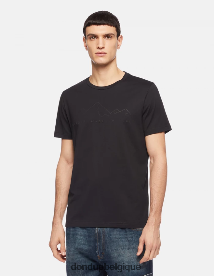 Hommes vêtements DONDUP noir t-shirt coupe classique 8826D0810